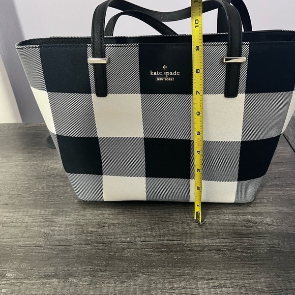 Kate Spade Black and White Plaid Tote - Picture 2 of 3